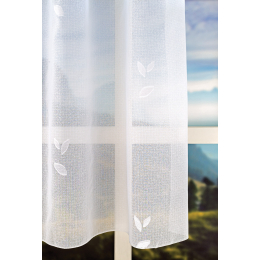 7017-perdea tip voal cu model cu frunze 
